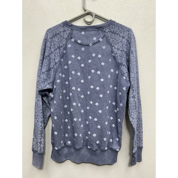 Aerie Floral Crewneck Pullover Sweatshirt Size Small Lightweight Soft Distressed - Picture 4 of 10